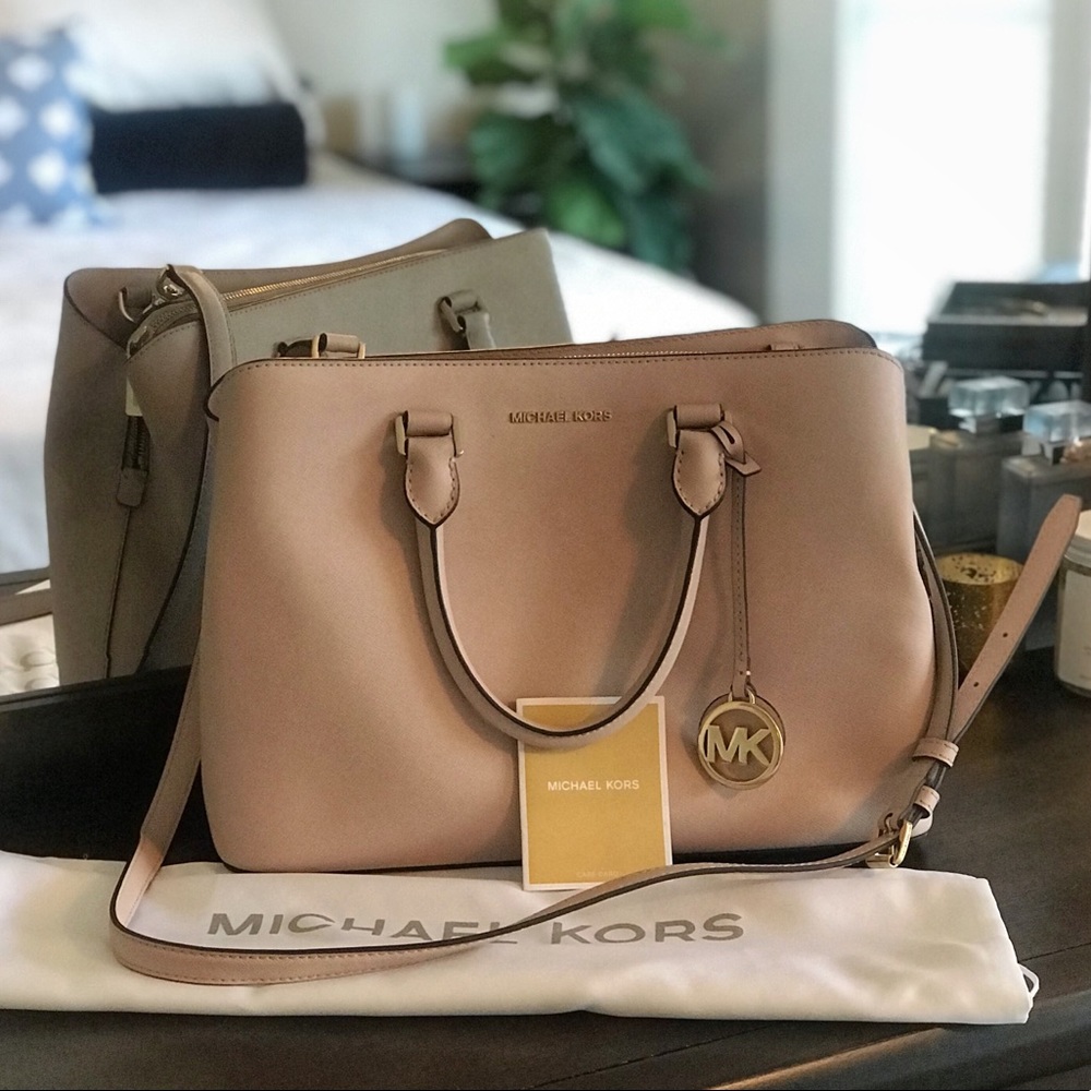 Authentic Michael Kors Savannah Blush Lrg Satchel